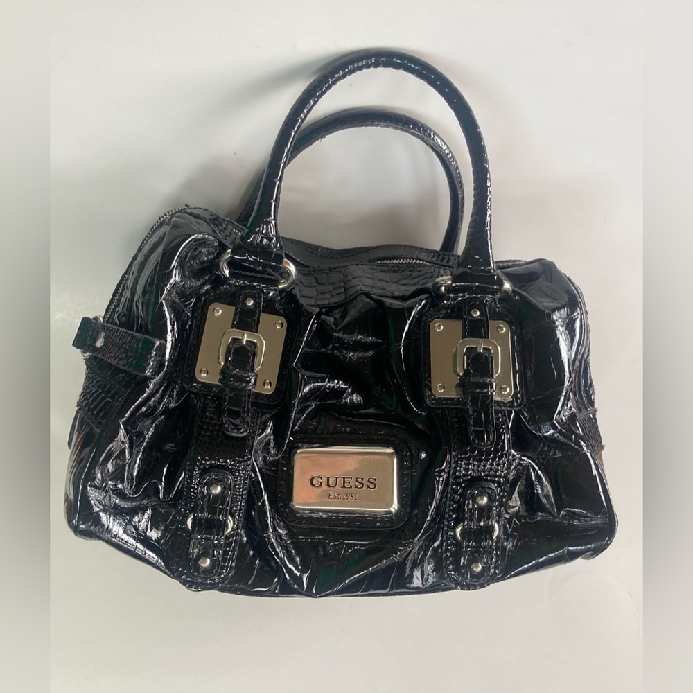 Guess Black Patent Handbag - Picture 1 of 7
